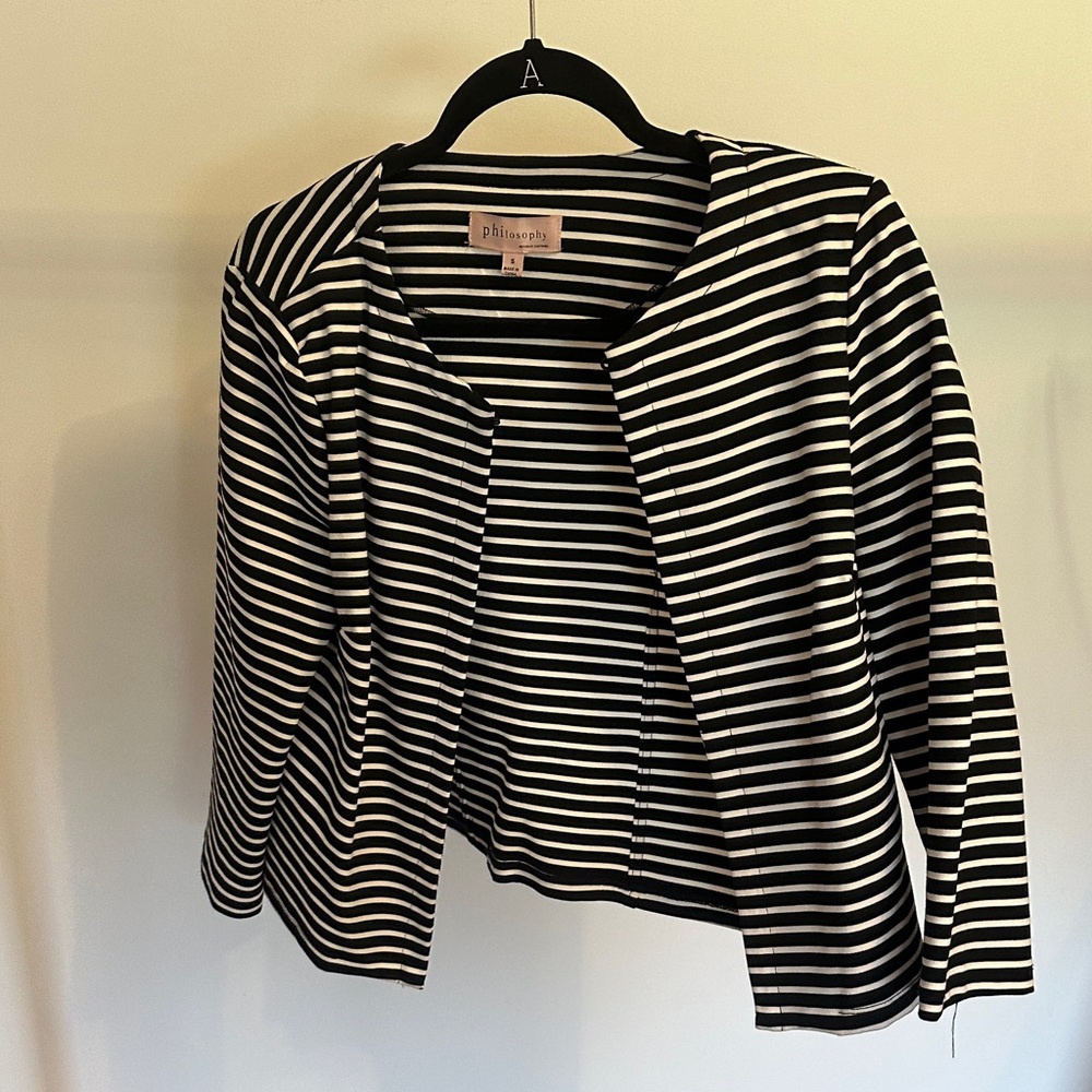 Philosophy Monochrome Striped Blazer